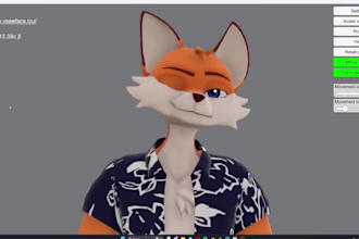 create 3d furry avatar vrchat avatar model sfw vseeface tracking vrm unity model