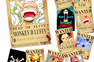 make anime wanted poster