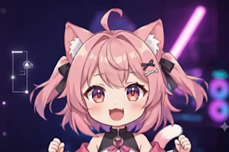 design male female or chibi live2d vtuber model and rigging