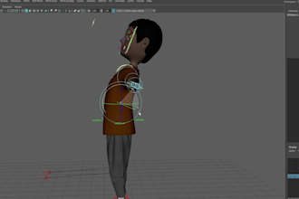 rig 3d character in maya for animation, gaming