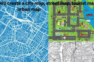 create a city map, street map, tourist map, urban map, and vector map