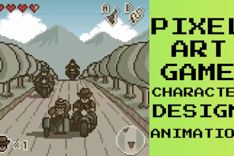 d0 2d game character and background animation, game art video game, animated gif