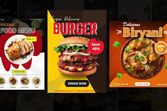 create luxury food menu,flyer, poster and brochure design