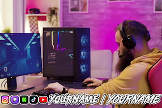 create custom social media name bar overlay