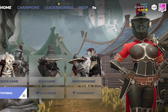 design unreal engine ui, unity game UI UX, menus hud, buttons for mobile PC web