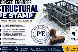 licensed engineer structural pe stamp for hawail nevada massachusetts
