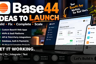 build your base44 saas, mvp web app portal business system