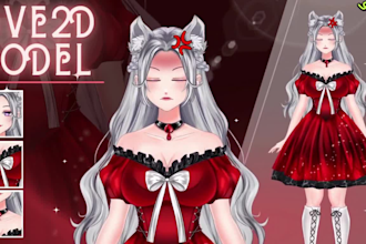 draw and rig 2d vtuber model anime live2d model anime 2d live2d vtuber rigging