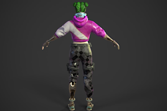 create a 3d character model for games, animation