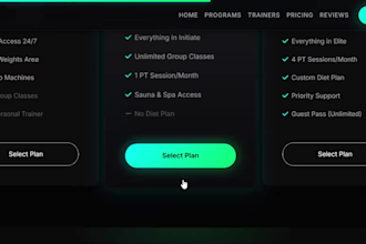 design a premium gym or fitness website with modern UI and animations