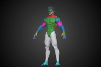 create professional retopology and uv mapping for your 3d character