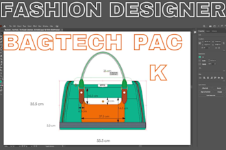 create a factory ready handbag tech pack with hardware and construction details