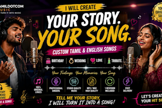 create a custom tamil or english song with lyrics and music