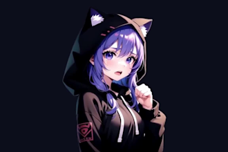design chibi vtuber model anime art png vtuber live2d rigging