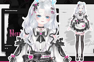 draw and rig 2d vtuber, live2d, custom vtuber model, live2d model vtuber rigging