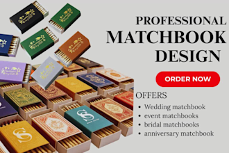 design wedding matchbook bridal, engagement, anniversary, birthday matchbook