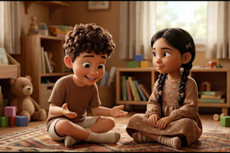 do pixar ai animation, cocomelon style, nursery rhymes, kids learning videos