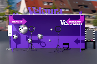 create 3d exhibition stalls, trade booths and event spaces with photo matching