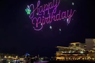 do 3d drone light show animation, 3d drone show for happy birthday video