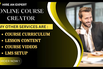 create your online course, curriculum, lessons, content and lms