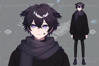 create custom live2d male vtuber model for avatar streaming