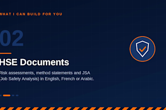 write hse risk assessments, method statments and  jsa