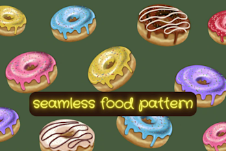 create a custom seamless food pattern for bakery or packaging