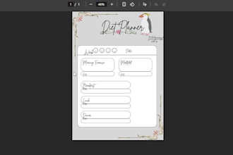 design digital diet planner for etsy