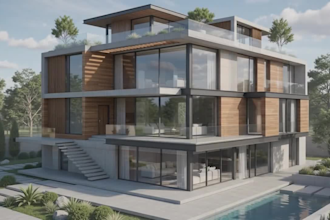 3ds max revit luxury house villa exterior real estate 3d visualization renders