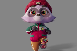 make 3d animal model with realistic fur, xgen hair and rigging