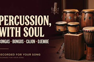 record live percussion, congas, bongos, cajon and djembe