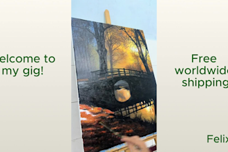 hand paint a custom landscape oil painting on canvas with free shipping