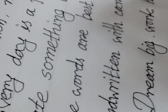 handwrite in plain or cursive handwriting style and mail