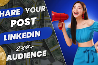 share your content with linkedin 234k audience, shoutout, promote