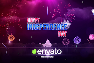 create an amazing independence day video logo animation