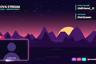 create a professional animated twitch overlay stream package