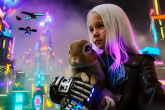 create ai generated cyberpunk music video, cyberpunk ai lyric video tech visuals