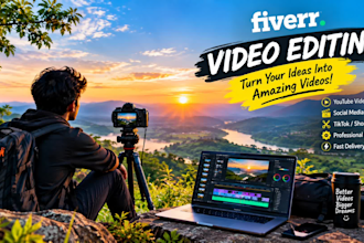 edit your videos for youtube, tiktok and instagram