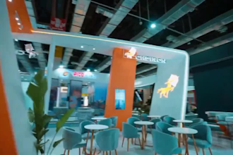 design trade show booth graphics, backdrop, banner and booth wall