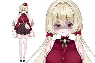 design and rigging anime vtuber model, live2d model, live 2d vtuber model