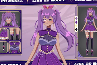 design and rig live2d vtuber model anime live2d model rigging 3d vtuber model
