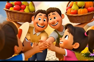 create a 3d kids animation for your children