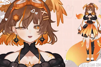design and rig furry live2d model vtuber character design for twitch and youtube
