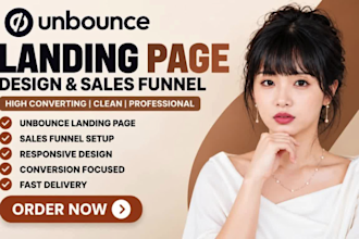 design a high converting unbounce landing page, sales funnel and landing page