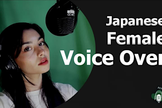 record a professional female voice over for you in japanese