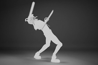 design full body 3d character models for games, animation, and 3d printing