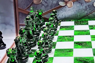create a custom handmade epoxy resin chess set