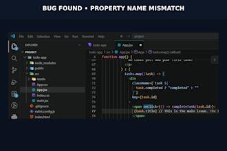 fix react js javascript and frontend bugs