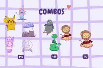 create cute kawaii illustrations and chibi stickers