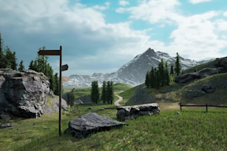 create sculpted unreal engine terrain map, biomes and open world landscape